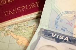 passport and visa close up